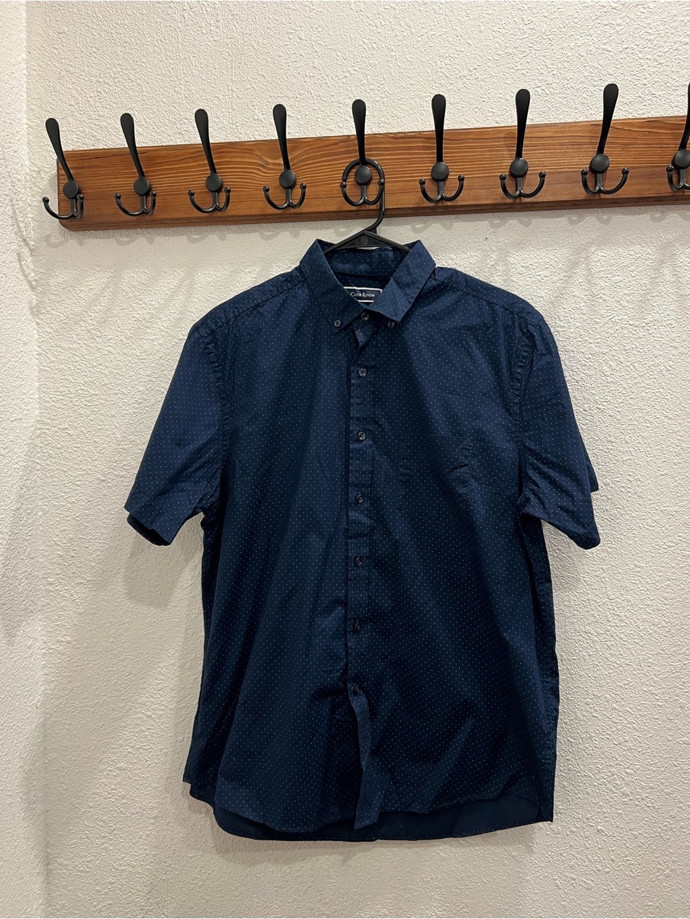 Club Room Navy Short-Sleeve Button-Down Shirt